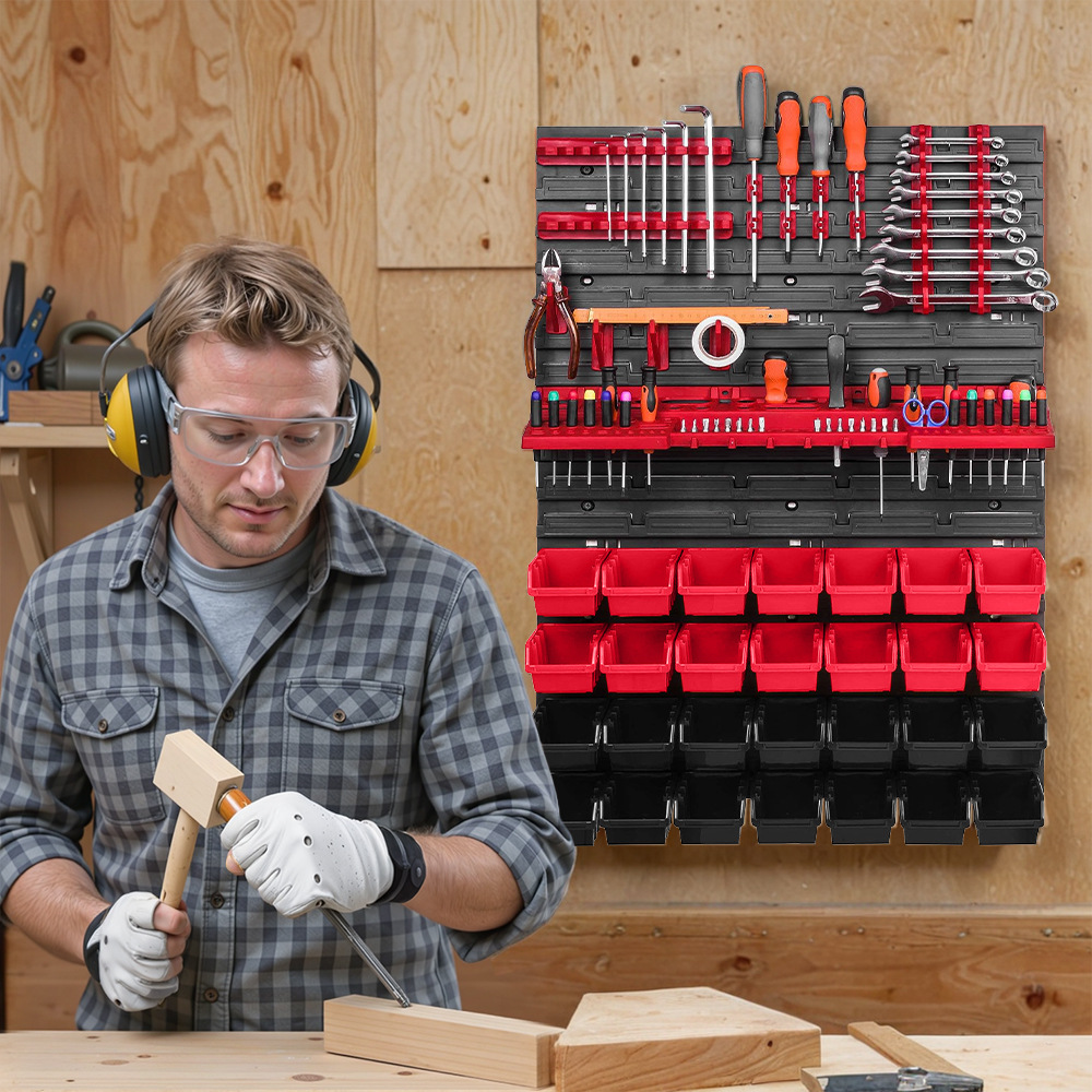 Workshop Tools Rack - Gereedschapswandplank Wandgemonteerd gereedschapsrek Multifunctioneel opbergsysteem Extra