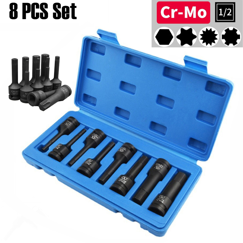 Hand Tools Maintenance Workshop - 1/2 Dopsleutel 8 Stuks Set Zeshoekige