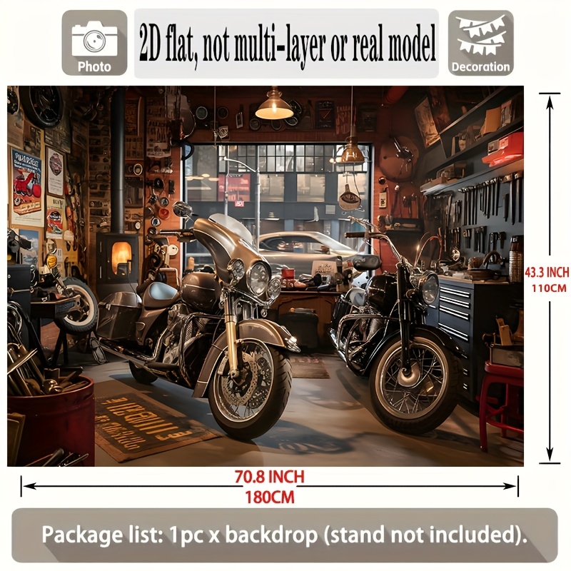 Motorgarage Wandtapijt Klassie - Tools For Motorcycle Workshop recensie en prijs